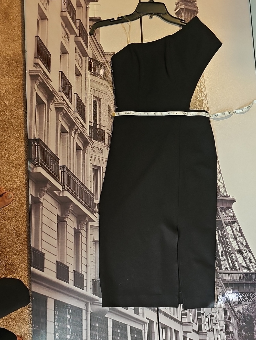 One-Shoulder Black Sheath Dress - Classic Evening Style